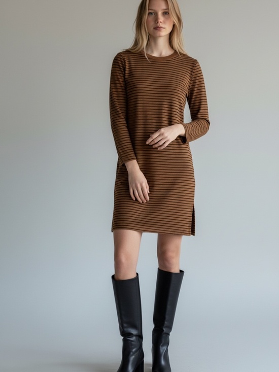 Old Navy Dresses & Skirts - Old Navy Orange & Black Striped Long Sleeve Tunic Dress Size Small
